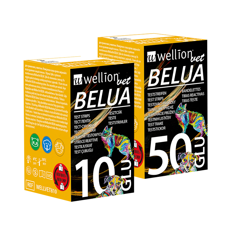 WellionVet BELUA blood glucose test strips for dogs, cats and cows